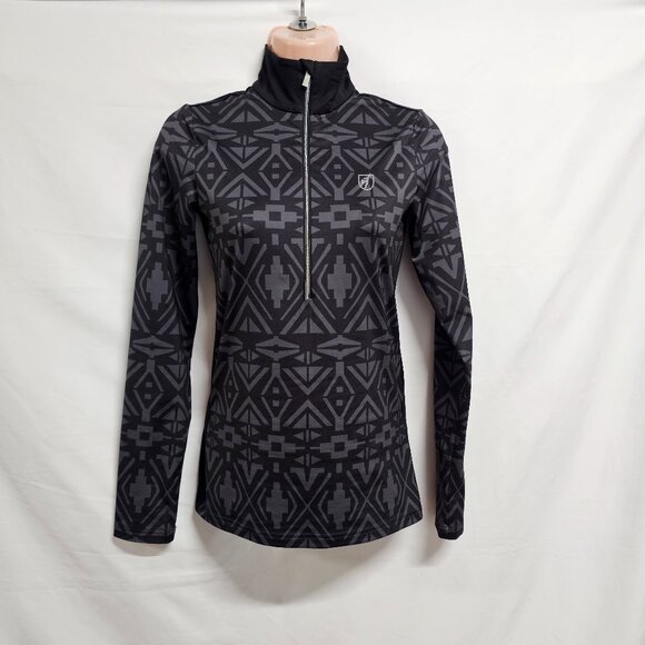 Toni Sailer Half Zip First Layer Performance Ski Top Women Size US 4 Black/Gray - Picture 1 of 14
